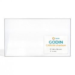 Godin CARVIN CHARBON Glas - Rechteck Kaminglas für Kaminofen