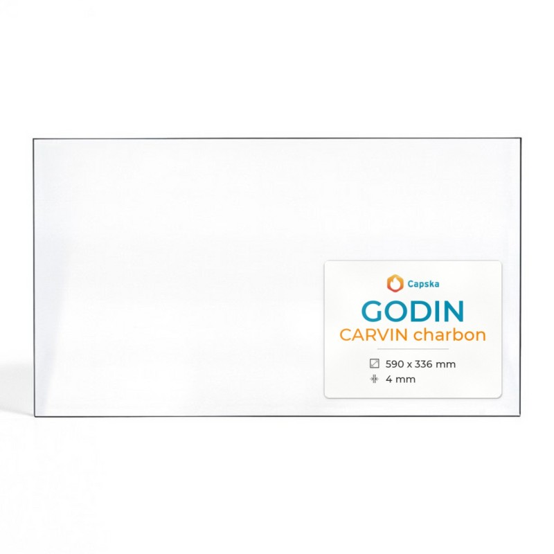 Vitre Godin CARVIN CHARBON - Verre Rectangle pour poêle à bois