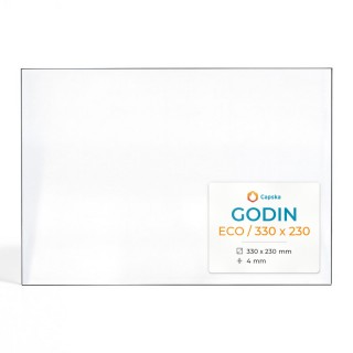 Vitre Godin ECO / 330 X 230 - Verre Rectangle pour poêle à bois