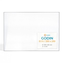 Godin ECO / 330 X 230 Glass - Rectangular glass panel for wood burning stove