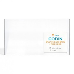 Godin ECO ET ECO BOIS / 435 X 240 Glass - Rectangular glass panel for wood burning stove