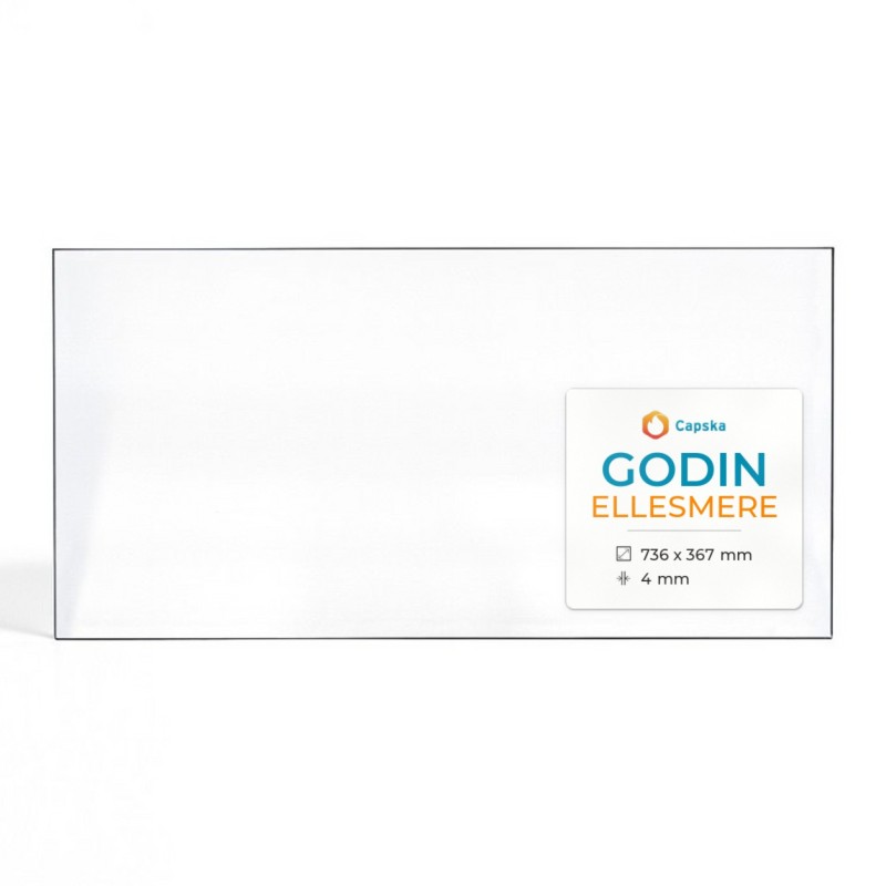 Godin ELLESMERE Glas - Rechteck Kaminglas für Kaminofen