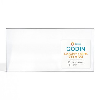 Godin LAIGNY / DIM. 719 X 351 Glas - Rechteck Kaminglas für Kaminofen