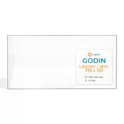 Vitre Godin LAIGNY / DIM. 719 X 351 - Verre Rectangle pour poêle à bois