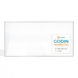 Godin MAREOTIS Glass - Rectangular glass panel for wood burning stove