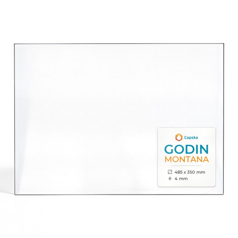 Godin MONTANA Glas - Rechteck Kaminglas für Kaminofen