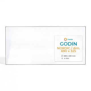 Vitre Godin NORDIC / DIM. 690 X 325 - Verre Rectangle pour poêle à bois