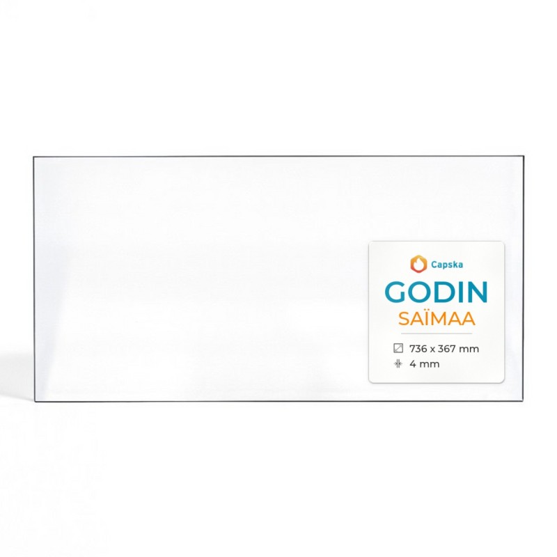 Godin SAÏMAA Glass Panel for Wood Burning Stove - Rectangular, 736x367x4mm