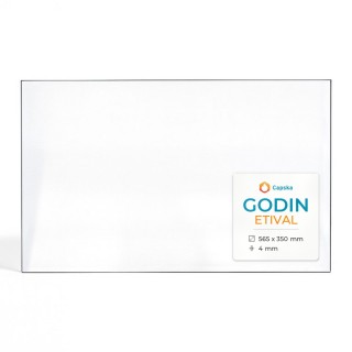 Godin ETIVAL Glas - 4 geschnittene Ecken Kaminglas für Kaminofen