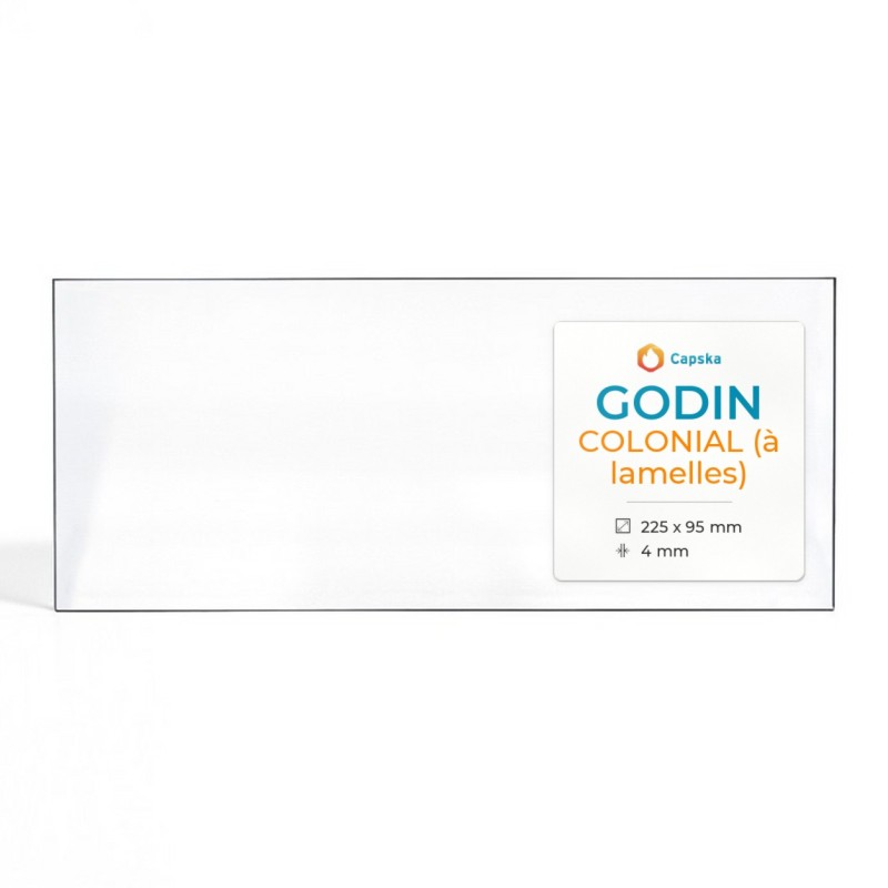 Vitre Godin COLONIAL (À LAMELLES) - Verre Rectangle pour poêle à bois