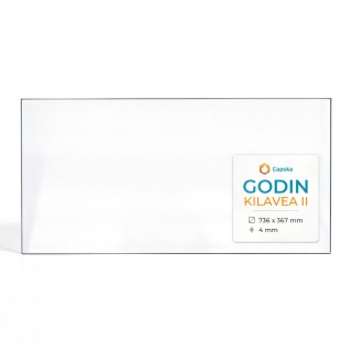 Godin KILAVEA II Glas - Rechteck Kaminglas für Kaminofen
