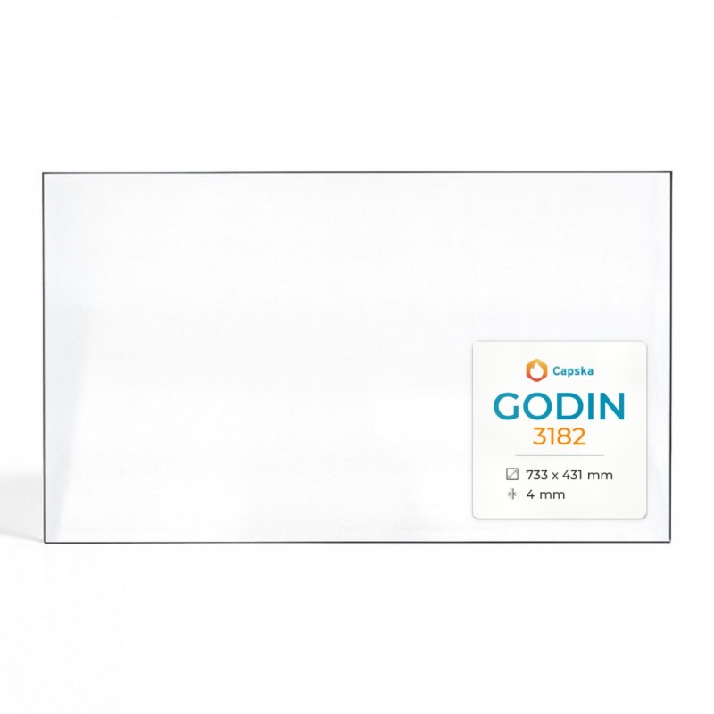 Vitre Godin 3182 - Verre Rectangle pour insert