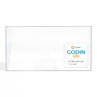 Godin 695 Glass - Rectangular Side Panel for Fireplace Insert