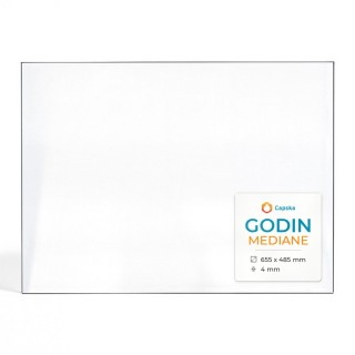 Godin MEDIANE Glas - Rechteck Kaminglas für Kaminofen