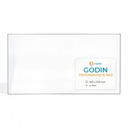 Godin PANORAMIQUE 840 Glas - Rechteck Seitlich Kaminglas für Kaminofen