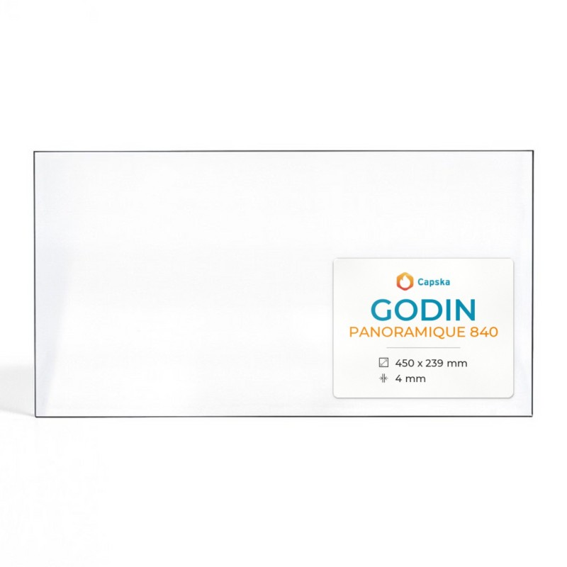 Godin PANORAMIQUE 840 Glass - Rectangular Side Panel for Fireplace Insert