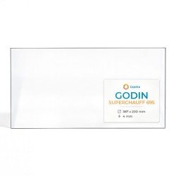 Godin SUPERCHAUFF 695 Glas - Rechteck Seitlich Kaminglas für Kaminofen