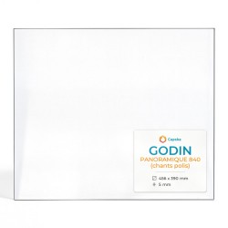 Godin PANORAMIQUE 840 (polierte Kanten) Glas - Rechteck Kaminglas für Kaminofen