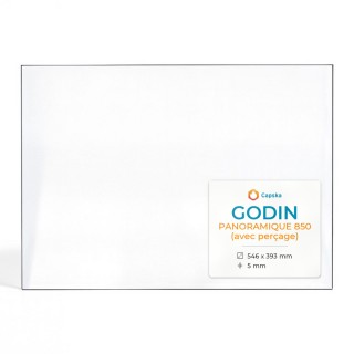 Vitre Godin PANORAMIQUE 850 avec perçage - Verre Rectangle Percé