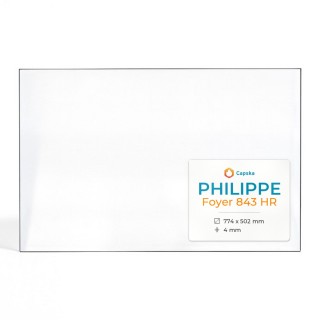 Vetro Philippe FOYER 843 HR - Vetro Rettangolo per inserto caminetto