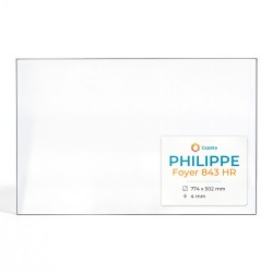 Philippe FOYER 843 HR Glass - Rectangular glass panel for fireplace insert