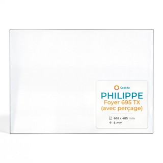Vitre Philippe FOYER 695 TX - Verre Rectangle Percé pour insert