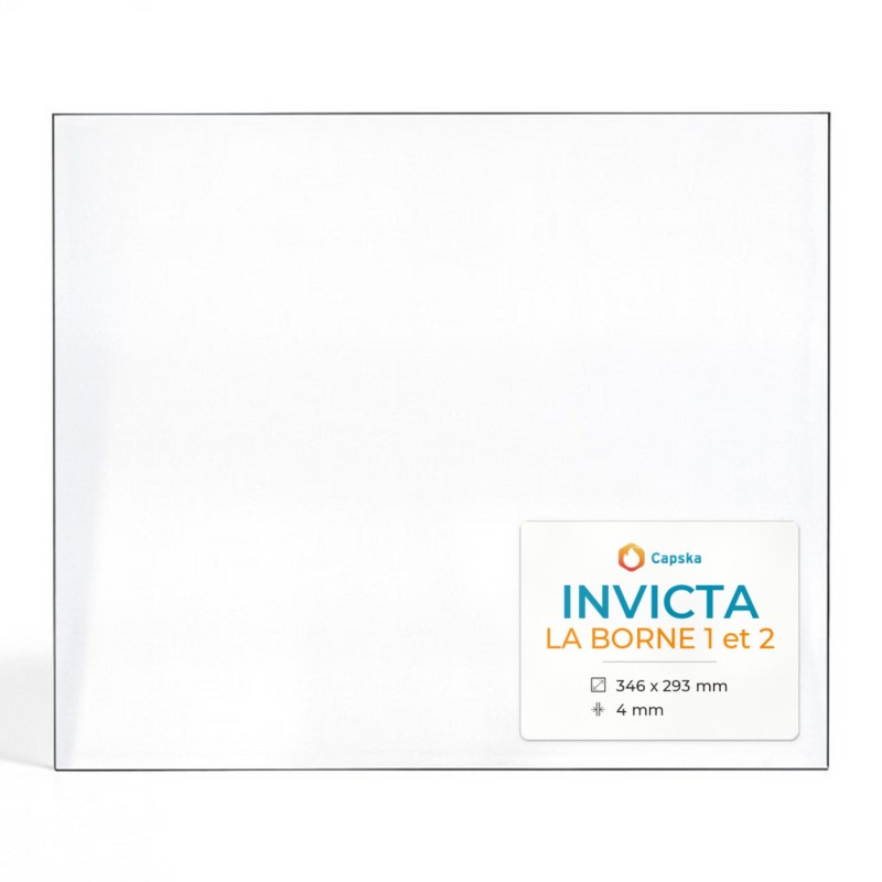 Vitre Invicta LA BORNE 1 ET 2 - Verre Rectangle pour poêle à bois