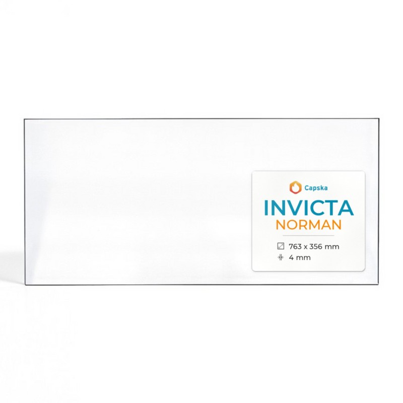 Invicta NORMAN Glass - Rectangular Panel for Wood Burning Stove