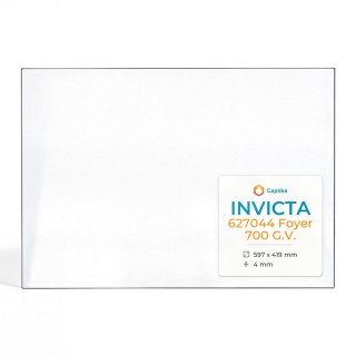 Invicta 627044 FOYER 700 G.V. Glas - Rechteck Kaminglas für Kaminofen