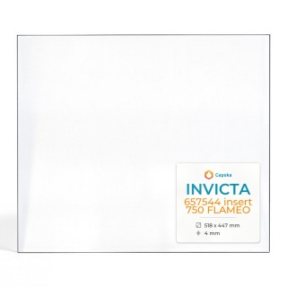 Vitre Invicta 657544 INSERT 750 FLAMEO - Verre Rectangle