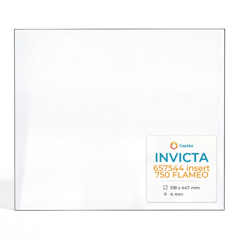 Vitre Invicta 657544 INSERT 750 FLAMEO - Verre Rectangle