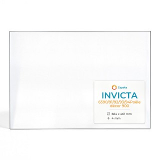 Vitre Invicta 6590/91/92/93/94POÊLE DÉCOR 900 - Verre Rectangle pour insert