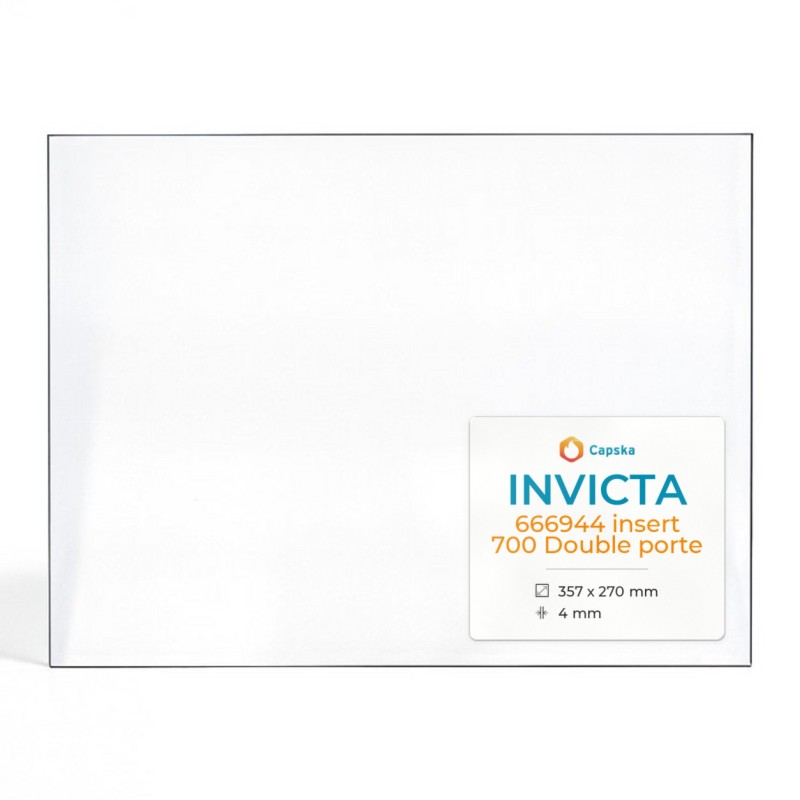 Vetro Invicta 666944 INSERT 700 Double Porte - Vetro Rettangolo per Inserto Caminetto