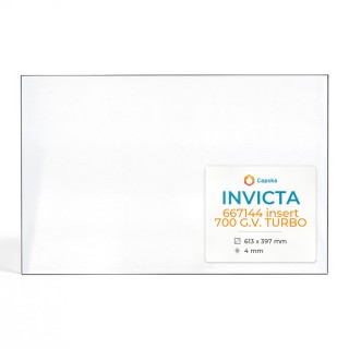 Vitre Invicta 667144 INSERT 700 G.V. TURBO - Verre Rectangle pour insert