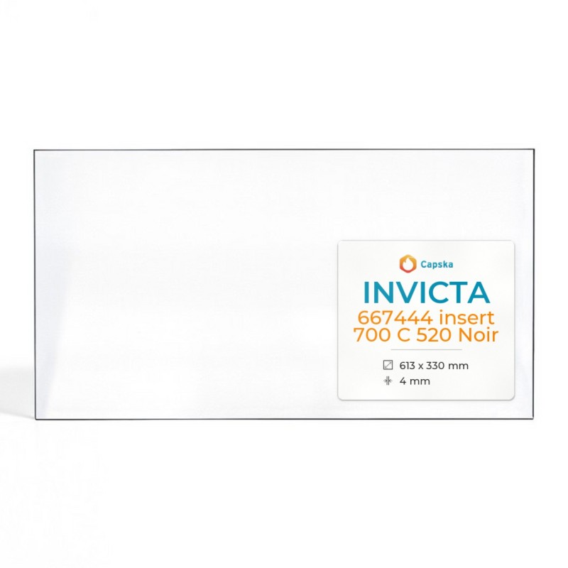 Vetro Invicta 667444 INSERT 700 C 520 NOIR - Vetro Rettangolo per Caminetto