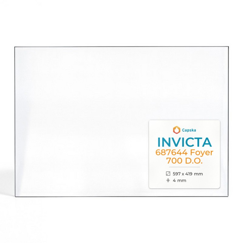 Vitre Invicta 687644 FOYER 700 D.O. - Verre Rectangle pour insert