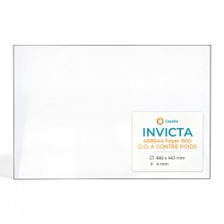 Vitre Invicta 688644 FOYER 800 D.O. A CONTRE POIDS - Verre Rectangle pour insert