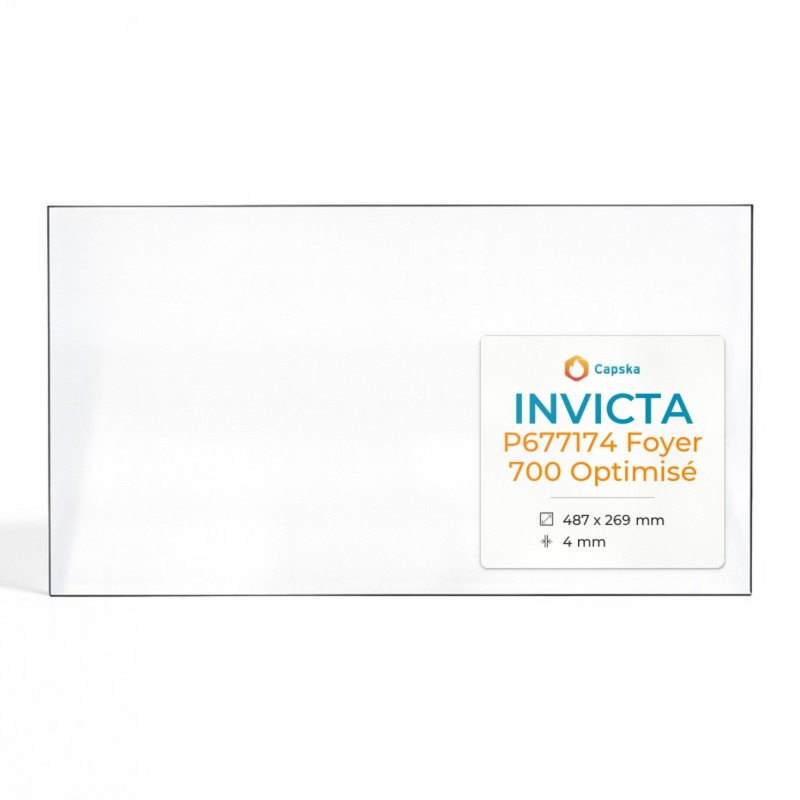 Vitre Invicta P677174 FOYER 700 OPTIMISÉ - Verre Rectangle pour insert
