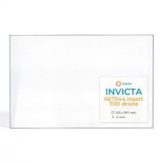 Vetro Invicta 667544 INSERT 700 DROITE - Vetro Rettangolo per inserto caminetto