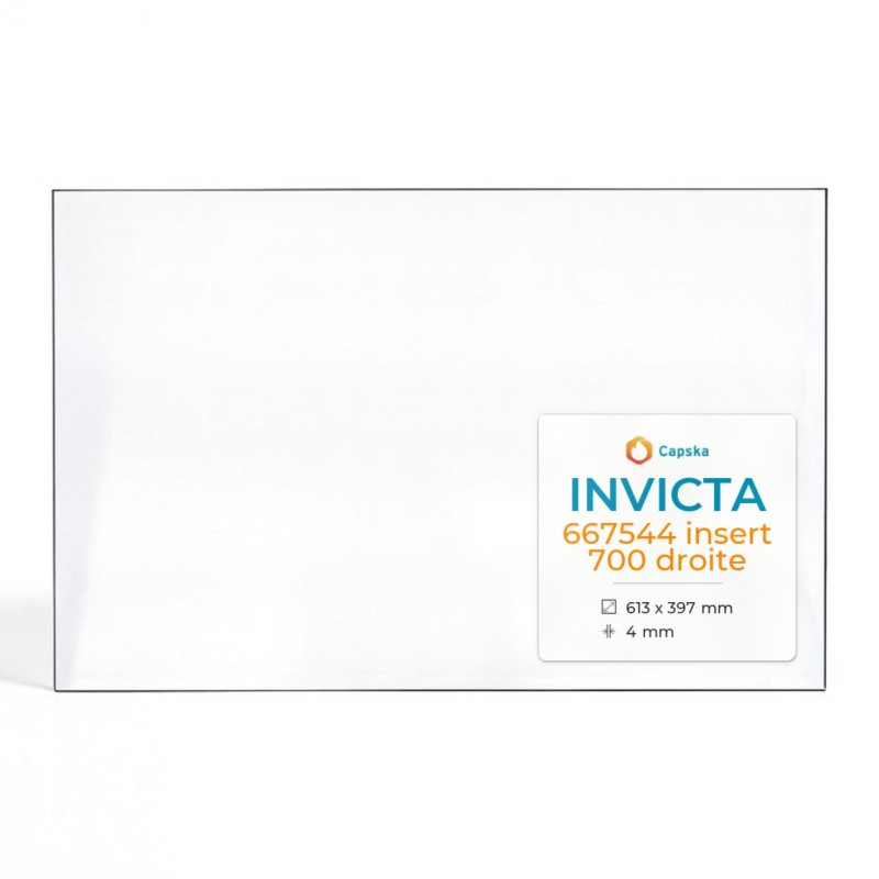 Vitre Invicta 667544 INSERT 700 DROITE - Verre Rectangle