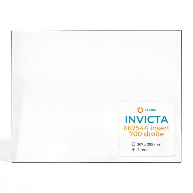 Vetro Invicta 667544 INSERT 700 DROITE - Vetro Rettangolo Laterale per caminetto