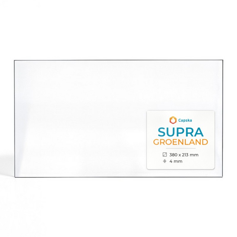 Supra GROENLAND Glas - Rechteck Kaminglas für Kaminofen