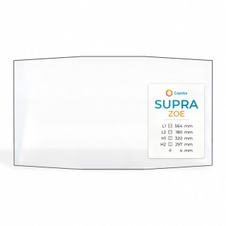 Supra ZOE Glass Panel - 4 Cut Corners for Wood Burning Stove