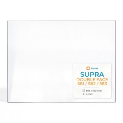 Supra DOUBLE FACE 581 / 582 / 583 Glass - Rectangular glass panel for fireplace insert