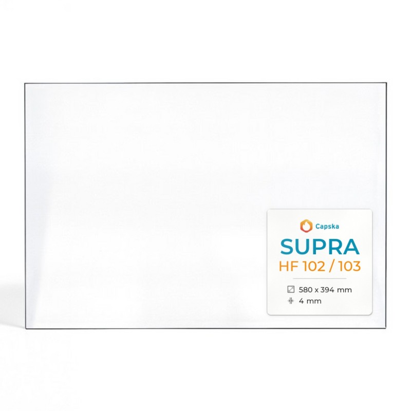 Supra HF 102 / 103 Glas - Rechteck Kaminglas für Kaminofen