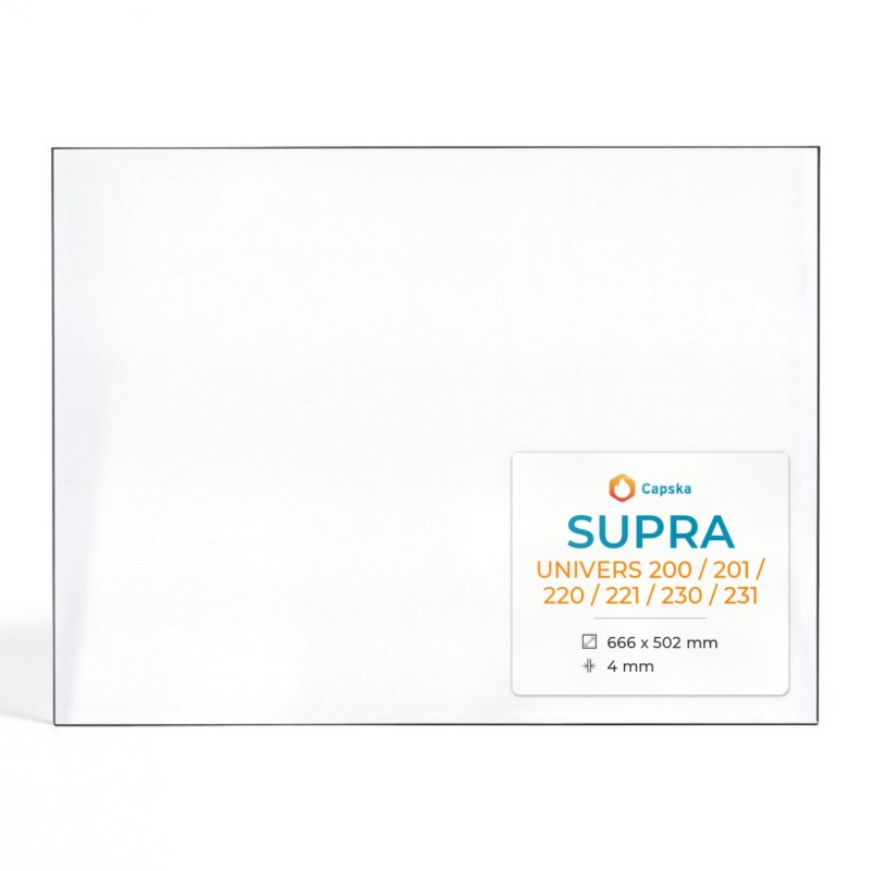 Vetro Supra UNIVERS 200 / 201 / 220 / 221 / 230 / 231 - Vetro Rettangolo per Caminetto