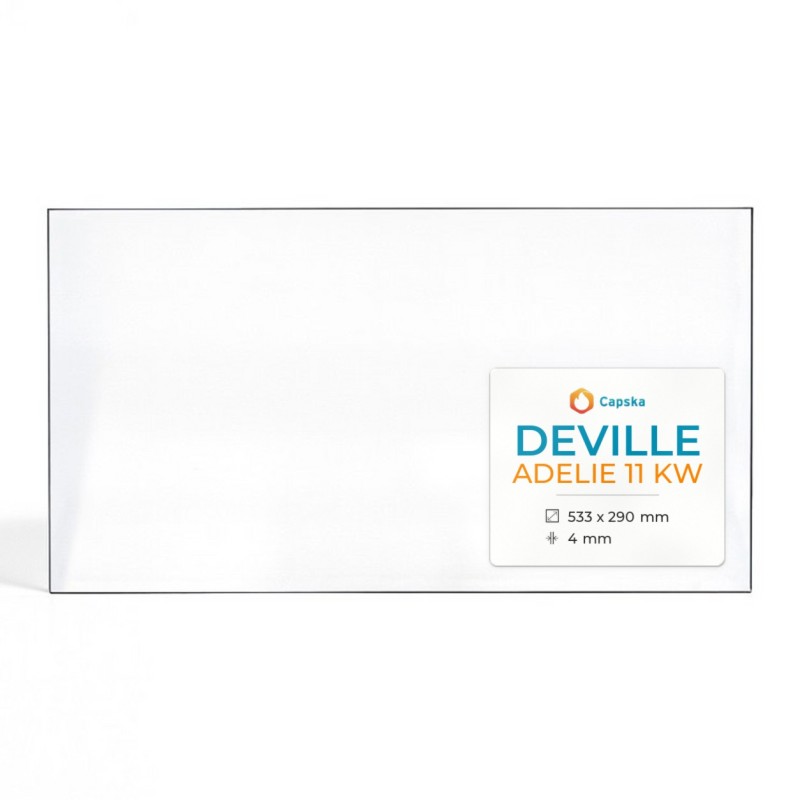 Deville ADELIE 11 KW Glas - Rechteck Kaminglas für Kaminofen