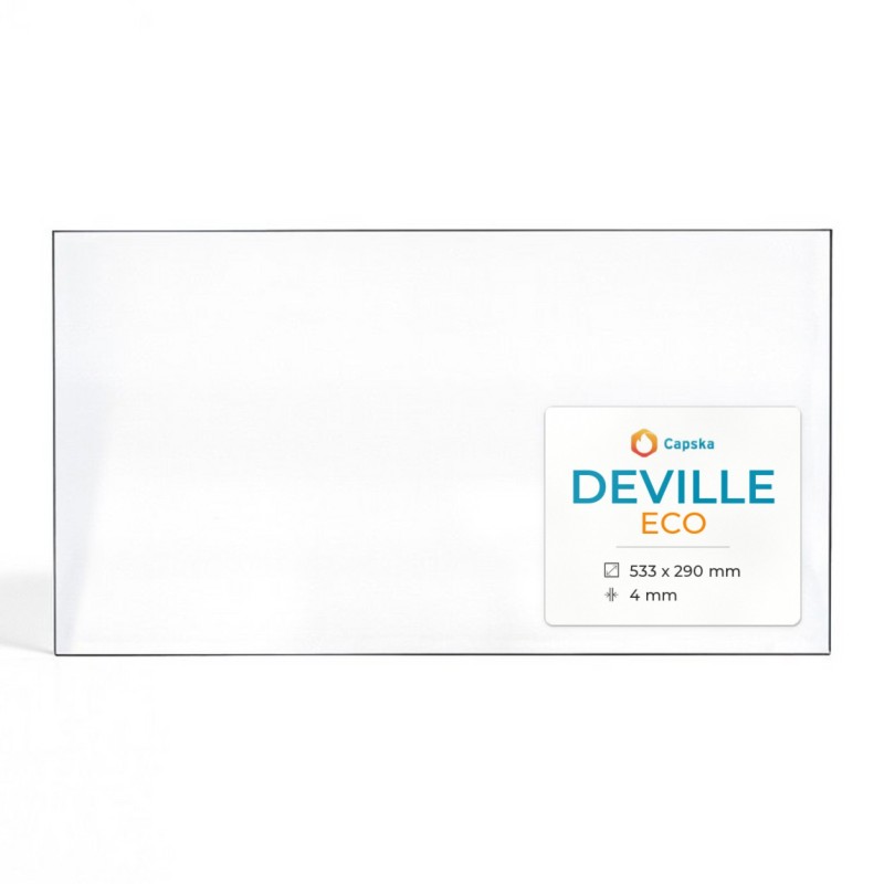 Deville ECO Glass - Rectangular Panel for Wood Burning Stove