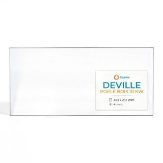 Vitre Deville POELE BOIS 10 KW - Verre Rectangle pour poêle à bois