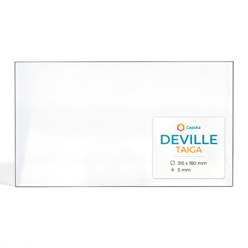Deville Taiga Rectangular Glass for Wood Burning stove - Capska